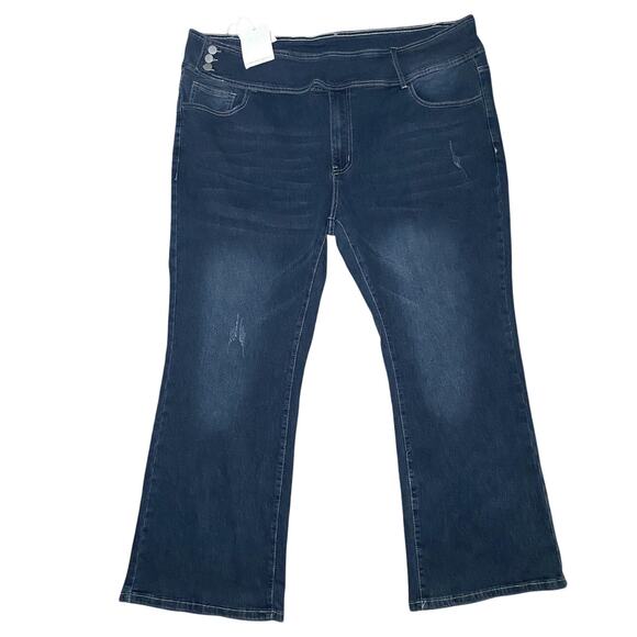 Women's 5XL - Medium Wash Denim Jeans - Double Button - Picture 1 of 14